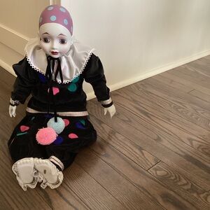 Black and Multicolor Clown Doll